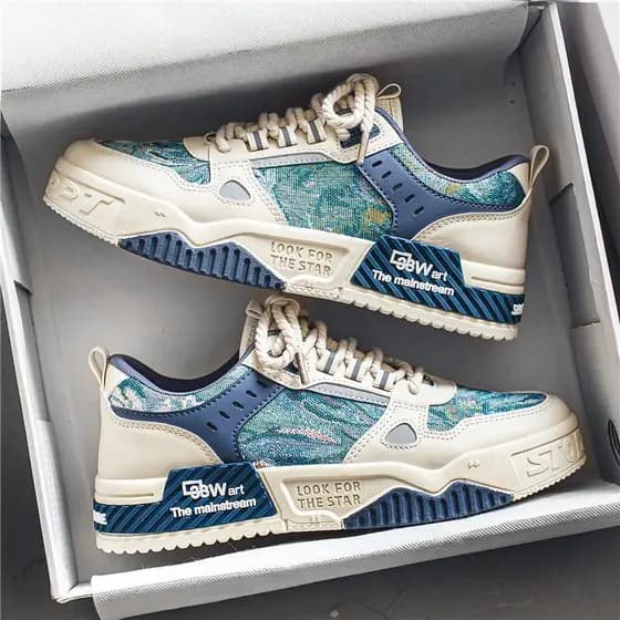 Novo estilo tênis de lona respirável estilo masculino na moda All-Match sapatos casuais esportivos de sola grossa