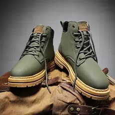 Botas Martin de cano alto masculinas botas de couro impermeáveis britânicas para caminhadas ao ar livre