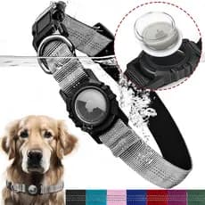 Coleira de cachorro Apple AirTag reflexiva à prova d'água transparente localizador de capa Anti-perda coleira para anima