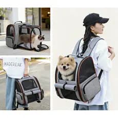 Mochila para passeio de animais de estimação portátil expansível respirável de grande capacidade dobrável para gatos Bol