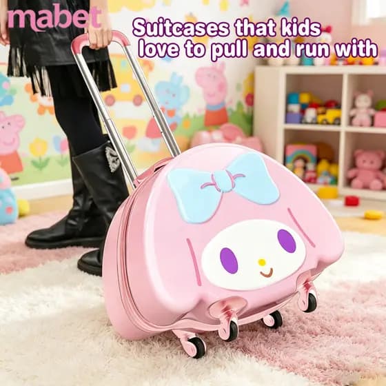 Bagagem infantil de desenho animado 3D/estojo de transporte de roda Universal silencioso/estojo de carrinho infantil de