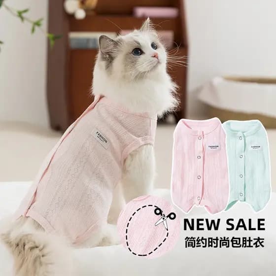 Roupas de ar condicionado para gatos, roupas para barriga, cães pequenos e médios, proteção para barriga, roupas para an