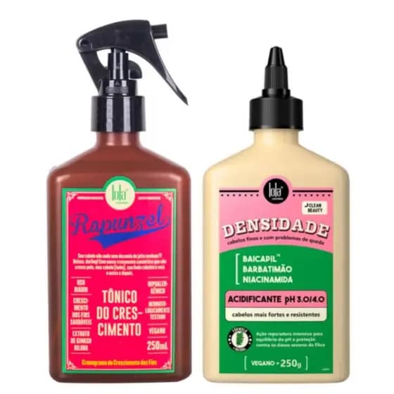 Kit Lola Rapunzel + Densidade Crescimento Capilar Força Volume e Hidratação