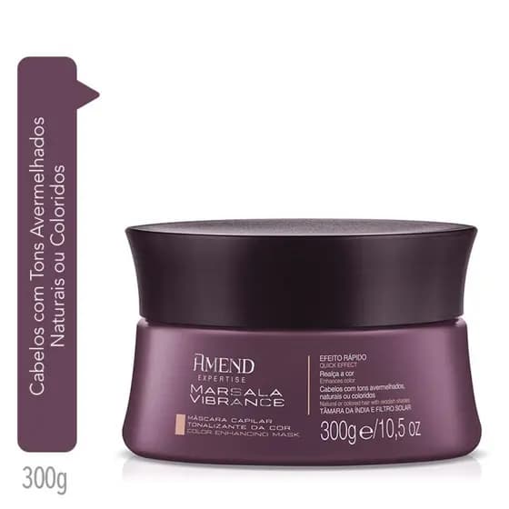 Amend Marsala Vibrance Máscara 300g | Realce da Cor Marsala e Nutrição Capilar