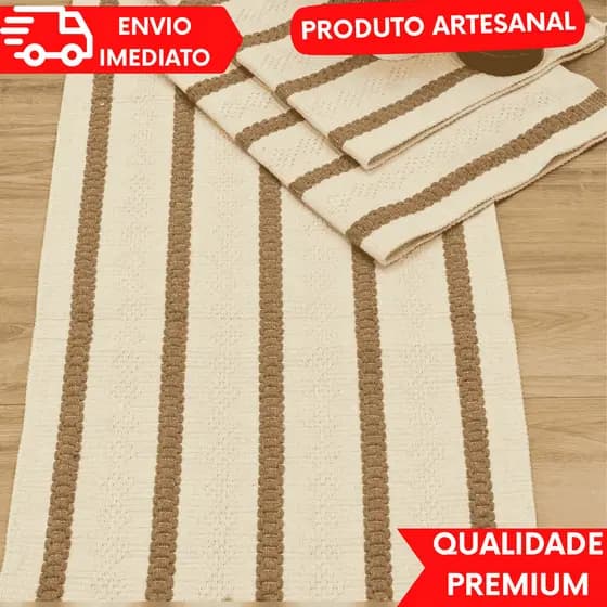 Kit Tapetes Passadeiras Cozinha Elegante Confortável e Resistente Ideal Entrada da Casa ou Apartamento