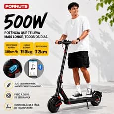FORNUTS Patinete Elétrico 500W Suporta Até 150kg Com Amortecedor Profissional Patinete Elétrico Scooter Para Adult