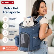 FORNUTS Mochila Pet para Cachorro Gato Suporta até 10kg Viagem Resistente Respirável Mochila Transporte Pet