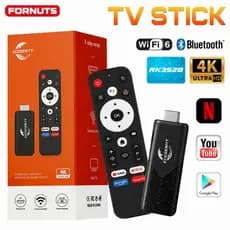 FORNUTS TV Stick Smart TV Android 4K Wi-Fi 6 16GB HDMI Streaming com Controle Remoto Bluetooth