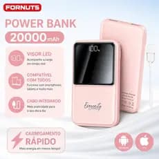 FORNUTS Bateria Portátil 20000mAh PowerBank Turbo Tipo C Compatível iPhone/Android Viagem Avião Carregador Para Celular