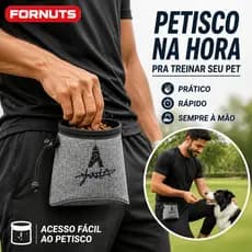 FORNUTS Bolsa Porta Petisco para Cachorro Resistente Impermeável com Cordão de Apertar para Treinamento Passeio e Viagem