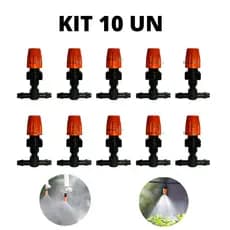 Kit 10 Peças Bico Nebulizador Aspersor Irrigação Ajustável jardim hortas plantas