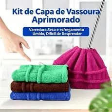 Capa De Pano Para Vassoura E Rodo Reutilizável De Microfibra