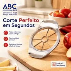 Cortador de Maçã Antiaderente ABC PACÍFICO | Aço Inoxidável Durável e Fácil de Limpar