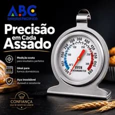 ABC Termômetro Analógico Forno 300° Alta Qualidade Inox Com Base