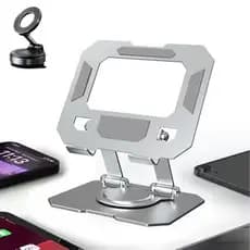 Suporte Tablet e Celular Metálico Rotativo de Liga de Alumínio Resistente Elegante e Totalmente Ajustável