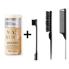Hair Wax Stick 75G Bastão De Cera Capilar Para Modelar + 3 Pentes Profissionais para Penteados