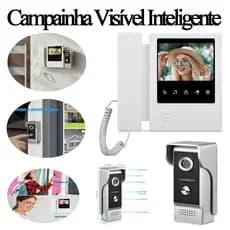 Campainha Visível Inteligente Visão Noturna Impermeável Destrancar Com Um Toque Inclui Multifuncional Home VideoDoorbell