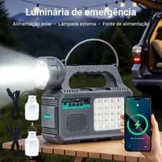 Iluminação LED solar Luz de emergência de acampamento ao ar livre Rádio FM Multifuncional Impermeável