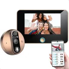 Campainha Câmera 3Em1 WiFi Recarregável 1080P 155° Visão Noturna Sensor De Movimento Multifuncional Segurança Doméstica
