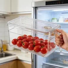 Caixa De Conservação Com Alça Organização Da Cozinha Caixa De Armazenamento De Ingredientes De Grande Capacidade