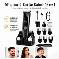 Máquina de Cortar Cabelo Dupla Alimentação Bateria de Longa Duração Lâmina Lavável Profissional