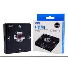 Switch Hub HDMI 3 Portas Entradas Para 1 Saída Full HD 1080p Knup KP-3456 Selector p/ TV Box PS4 Xbox PC