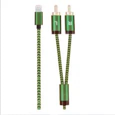 Cabo Audio Lightning Para 2 RCA 1 Metro Tomate MCB-042 Adaptador Som Iphone Para Mesa Home Theater Automotivo Premium
