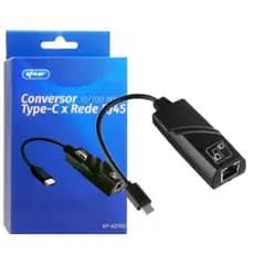 Adaptador Conversor USB Tipo C Para Rede RJ45 Fast Ethernet 10/100 Mbps Lan P/ Notebook MacBook Tablet