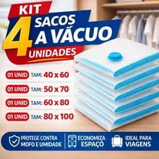 Kit Saco a Vácuo Grande Organizador Edredom Cobertor Mala Viagem Roupa de Cama Reutilizavel