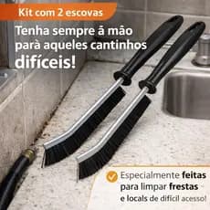 Kit Escova de Limpeza Escovinha Limpa Canto Para Banheiro Janela Trilhos Azulejo Cozinha Multiuso