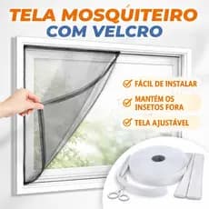 Telas Mosquiteiro com Velcro Contra Mosquito Mosca Removivel 1,50 x 1,80