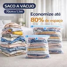 Kit  Saco a Vacuo 70X110 Com Bomba e Sem Bomba Manual Organizador Viagens e Guarda Roupas