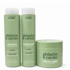 Kit Pistache & Carvão Eae Brazil Shampoo + Condicionador + Máscara Capilar Hidratação Detox Brilho e Maciez