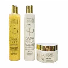 Kit Caviar & Pérolas Lissé Profissionals Shampoo + Condicionador + Máscara Capilar Reparação Intensiva