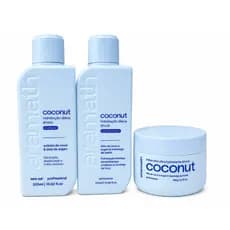 Kit Coconut Hidratação Diária Shock Aramath Shampoo 320ml + Condicionador 320ml + Máscara 180g Hidratação Profunda
