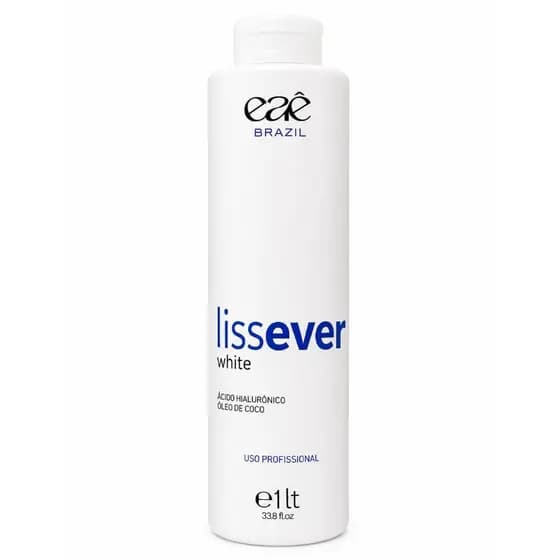 Progressiva Sem Formol Lissever White 1L Eae Brazil Ácido Hialurônico Óleo de Coco Alinhamento Capilar Profissional
