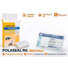 Polaseal RG 80x110mm 100 Folhas 125 Micras | Plastificação Documento CNH RG