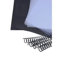 Kit 100 Capas A4 Line/preta + 100 Espirais 12mm Encadernação Apostila Bloco LASSANE