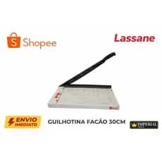 Guilhotina Facão LASSANE 30cm A4 Profissional Corta 15 Folhas Alta Precisão Papel