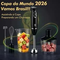 COIBEU Mixer Inox 5 em 1 600W 127V Triturador, Batedor e Turbo Multifuncional