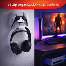 Suporte Controle PS5 + Headset Gamer Parede Organizador DualSense Fone Porta Controle Suporte Gamer PS4 PS5 Xbox