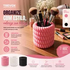 Organizador Porta Pincéis de Maquiagem Decorativo Porta Pincel Bancada Organizer Vanity Rosa Preto Branco Vermelho