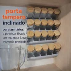 Organizador De Temperos Inclinado Para Armário  Cozinha Suporte Potes temperos, armário, cozinha, inclinado, condimento