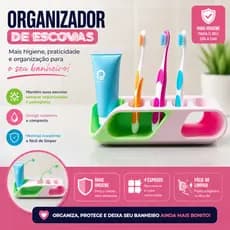 Organizador De Escovas De Dente Porta Escova Creme Dental Suporte Banheiro Bancada Porta Pasta Dental Compacto Moderno
