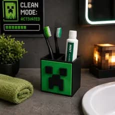 Porta Escovas Minecraft Organizador Gamer Suporte Escova De Dente Geek Decoração Banheiro Infantil Porta Creme Dental Es