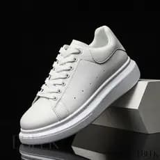Tenis Masculino Branco Preto Original Casual Sola Alta Aumente 5 cm MCQUEN Envio Imediato