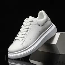 Sneaker Oversize Streetwear Casual Atria Shoes Tênis Branco Preto com Sola Alta 5cm All Black White New