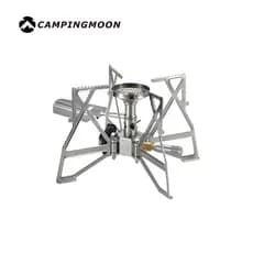 Koman borboleta fogão com elétrico XD-3F integrado regulador de tensão fogão dobrável à prova de vento fogão a gás de al