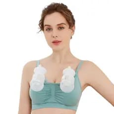 Roupa interior de enfermagem bombeamento de mama mãos-livres sutiã pós-parto sem fio estilo fino fivela superior pendura