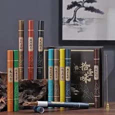 Fio de sândalo incenso 20g caixa de presente de incenso reclinável escolher um sabor fio incenso ganso pêra tenda incens